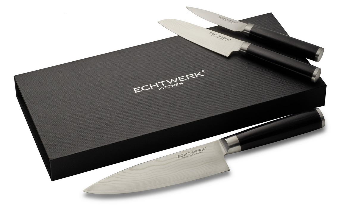 Set Nožev Damaszener, 3-Delni - barve nerjavečega jekla, Trend, kovina (17,8/12,7/8,9cm) - Echtwerk