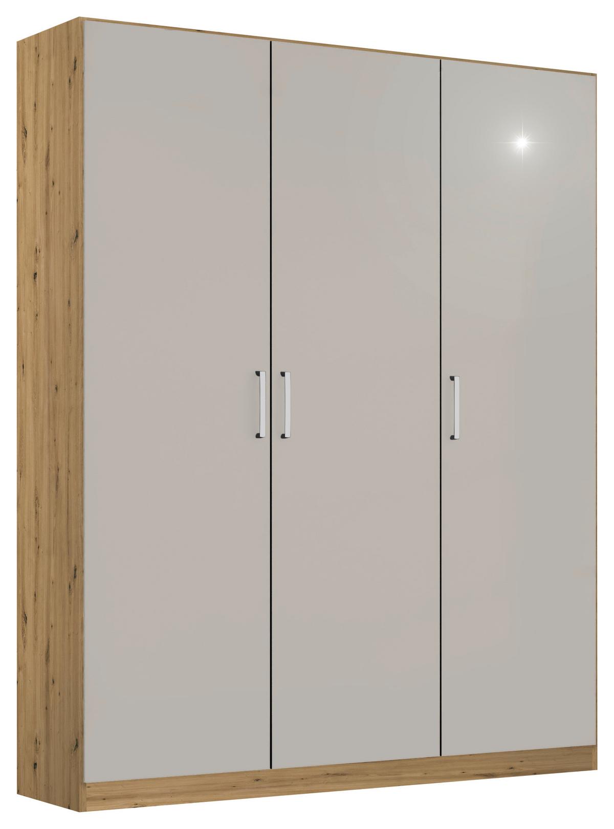 DULAP USI ROTATIVE BERLIN - gri deschis/stejar Artisan, Modern, material pe bază de lemn (136/210/54cm) - Modern Living