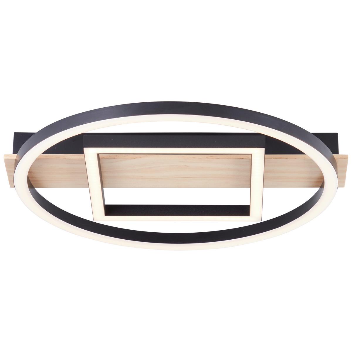 LED-Paneel Maureen Braun/Schwarz ca. 24 Watt - Schwarz/Braun, Design, Holz/Kunststoff (5/39/37cm) - Brilliant