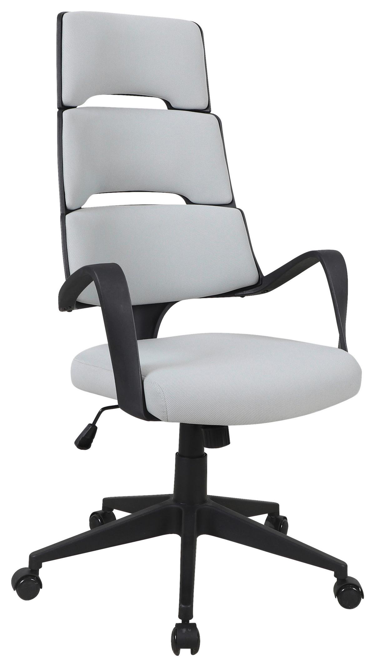 Scaun rotativ SPOT - gri deschis/negru, Modern, plastic/textil (62/127,5/62,5cm) - Modern Living