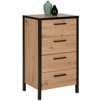 Kommode in Schwarz/Eichefarben - Eichefarben/Schwarz, Lifestyle, Holzwerkstoff/Kunststoff (50,5/89,5/40,2cm) - Mömax