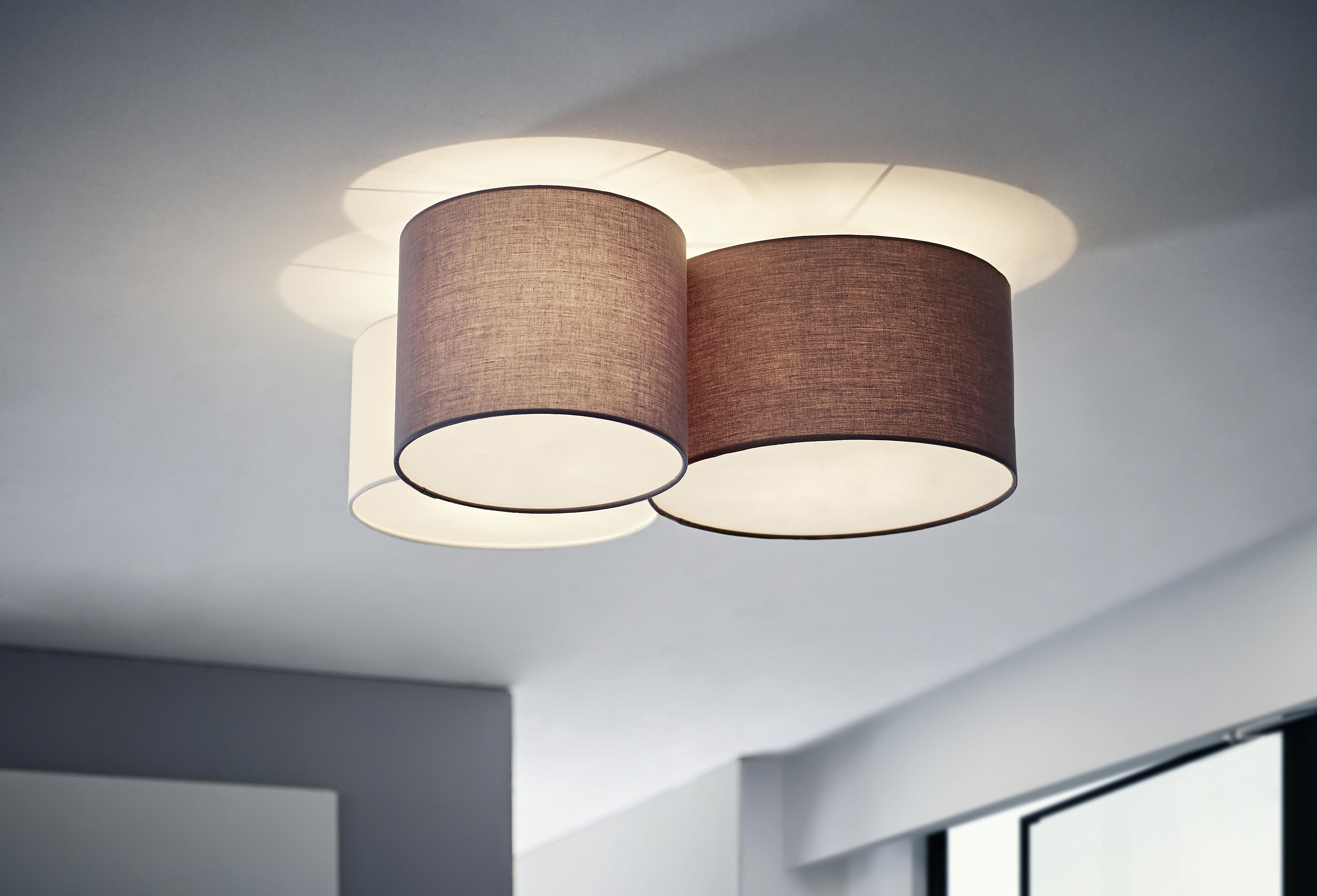 LAMPA SUFITOWA 97479* PASTORE - antracytowy/biały, Konventionell, metal/tkanina (61/49,5/25,5cm) - Eglo