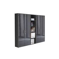 AKTENSCHRANK OFFICE EDITION - SW SET 10 - Anthrazit/Anthrazit Hochglanz, MODERN, Holzwerkstoff (212,9/185,6/33cm) - MID.YOU