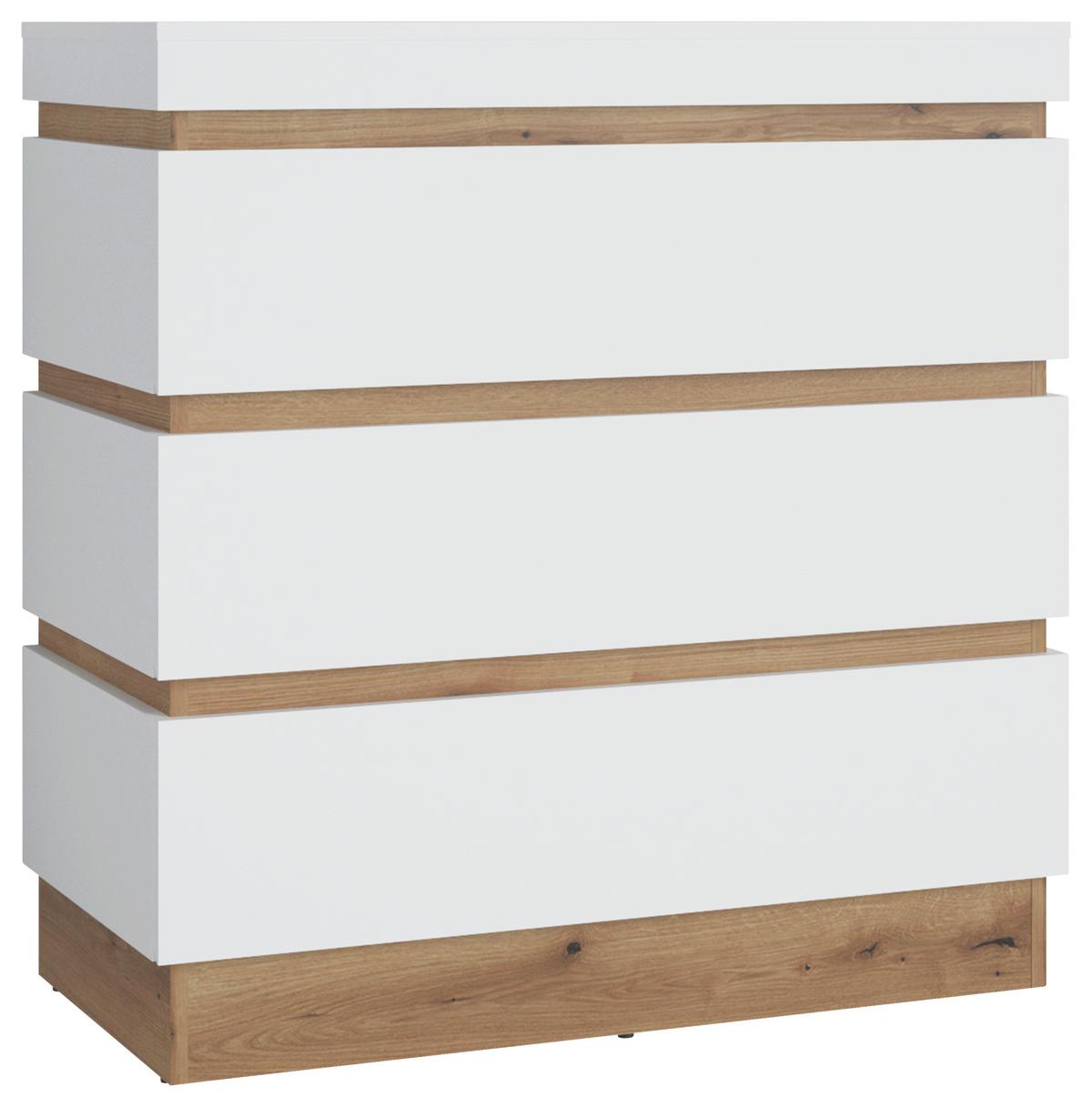 Komoda Calabria - bijela/boje hrasta, Moderno, drvni materijal/plastika (90,1/92,5/45cm) - Modern Living