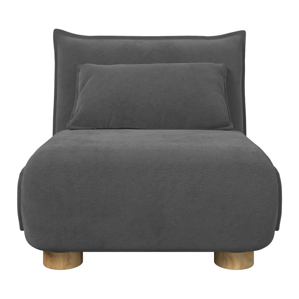 Schlafsessel Bella Bouclé Dunkelgrau - Dunkelgrau/Naturfarben, MODERN, Holz/Textil (83/41/63cm) - Bessagi Home