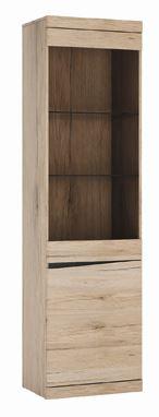 Vitrina Summer - hrast San Remo, Moderno, staklo/drvni materijal (54/196,5/40cm) - Modern Living