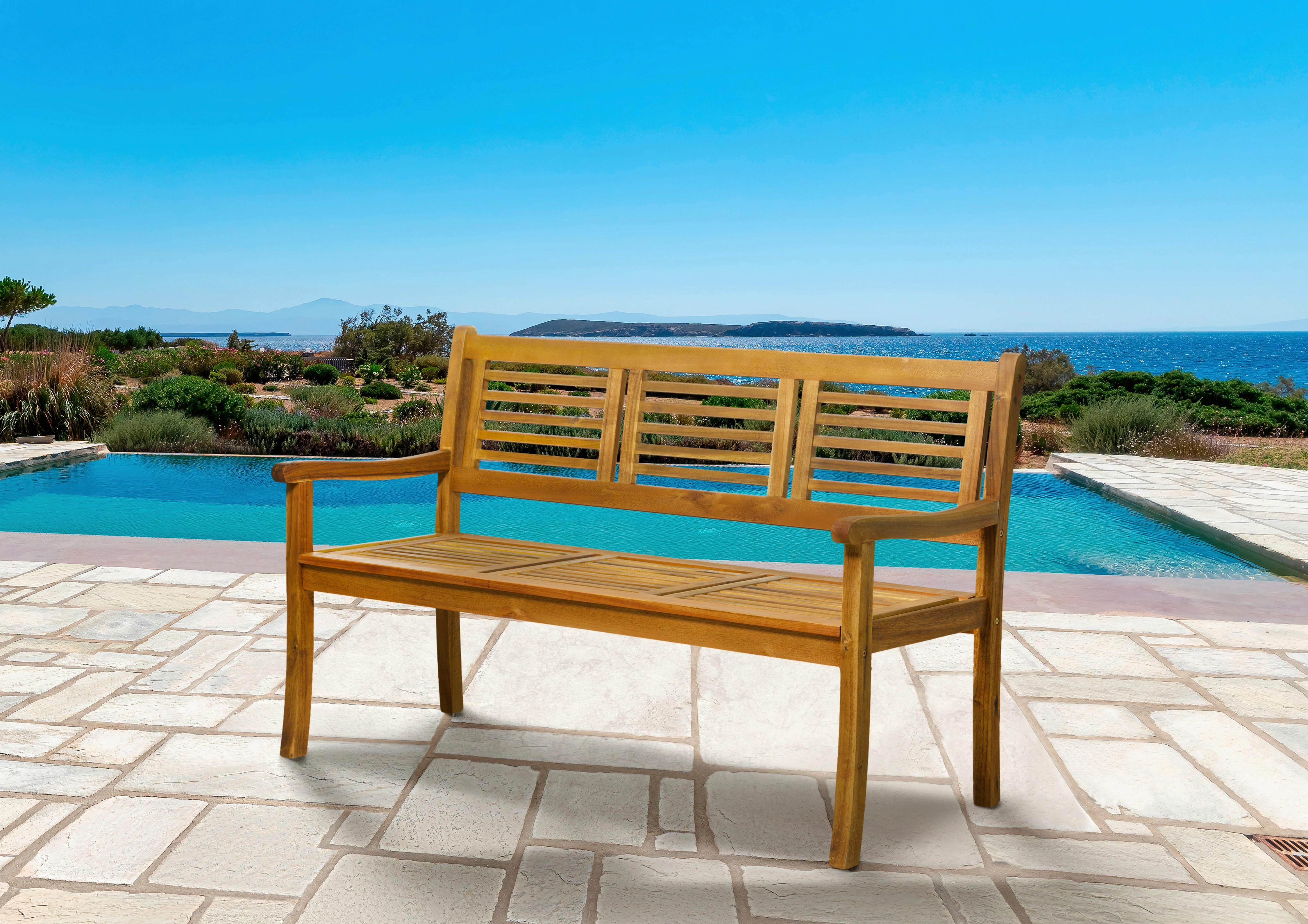 Gartenbank Naturfarben Akazienholz - Naturfarben, Natur, Holz (150/92/68cm) - Gardenson