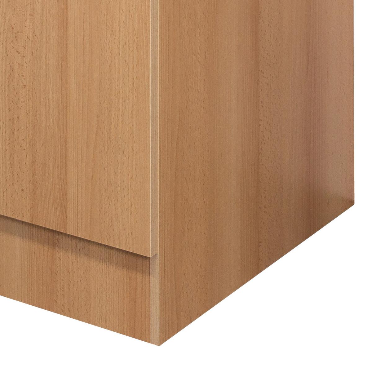 Küchenunterschrank in Buchefarbe 'Nano' - Edelstahlfarben/Beige, MODERN, Holzwerkstoff/Kunststoff (50/85/57cm) - FlexWell
