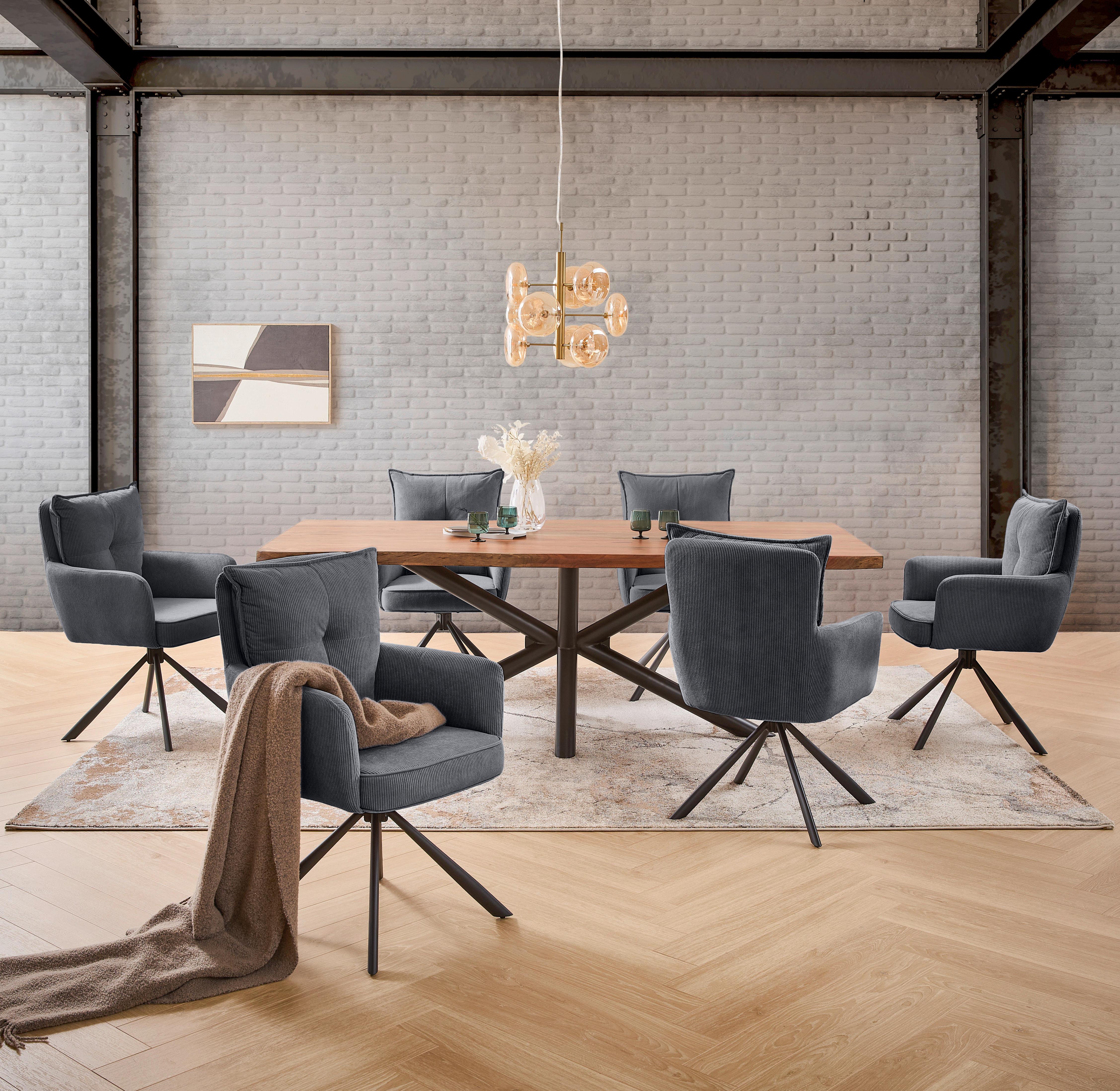 KRZESŁO Z PODŁOKIETNIKAMI POINT - antracytowy/czarny, Design, metal/tkanina (60/95/67cm) - Novel