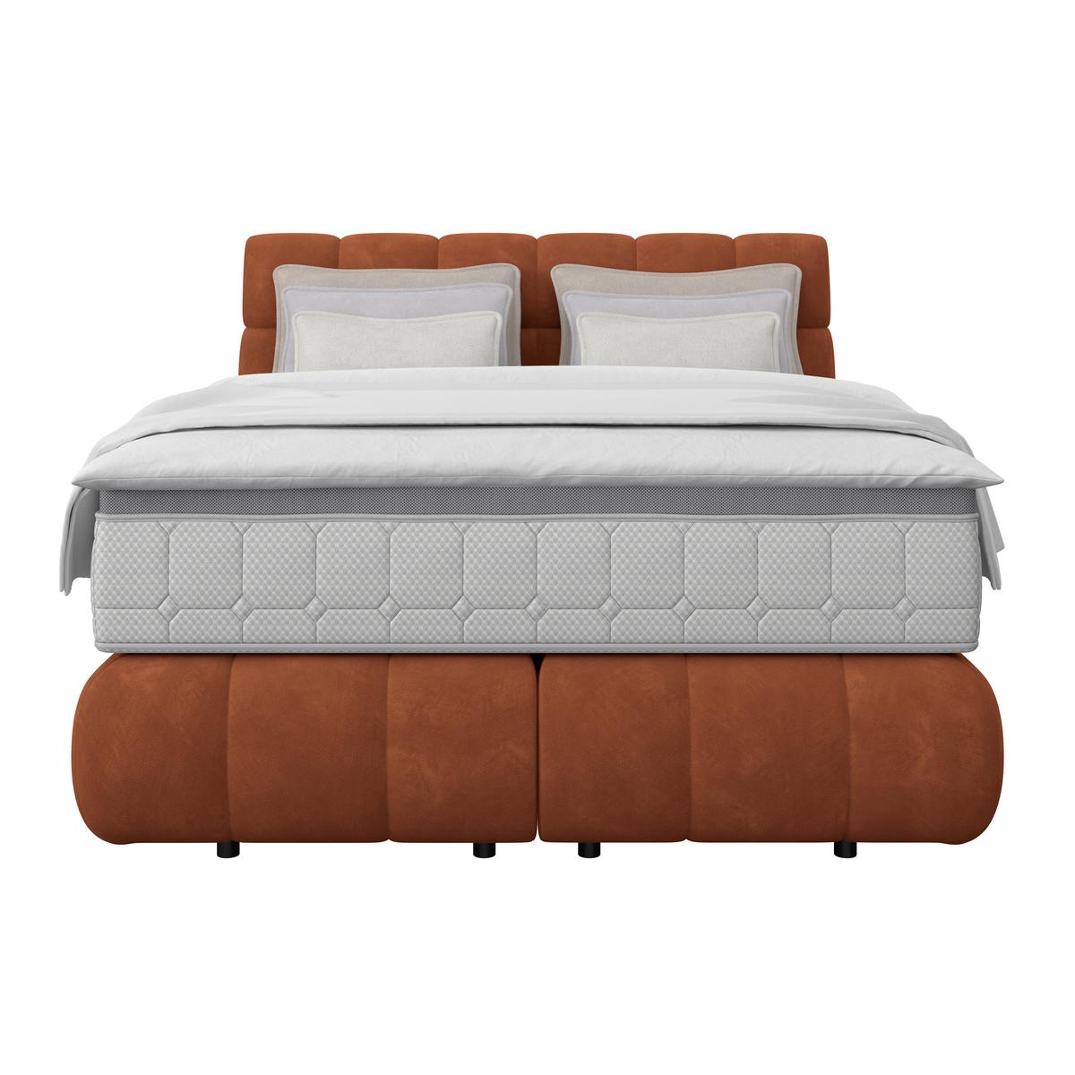 Boxspring Krevet Nobu - boje hrđe/crna, Trend, drvo/tekstil (140/200cm) - Premium Living