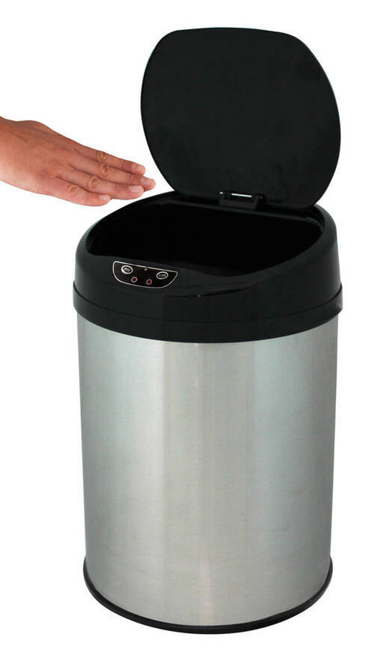 Koš Za Smeti Sensor, 9 L - barve nerjavečega jekla/črna, Trend, kovina/umetna masa (24,5/37,5cm) - Echtwerk