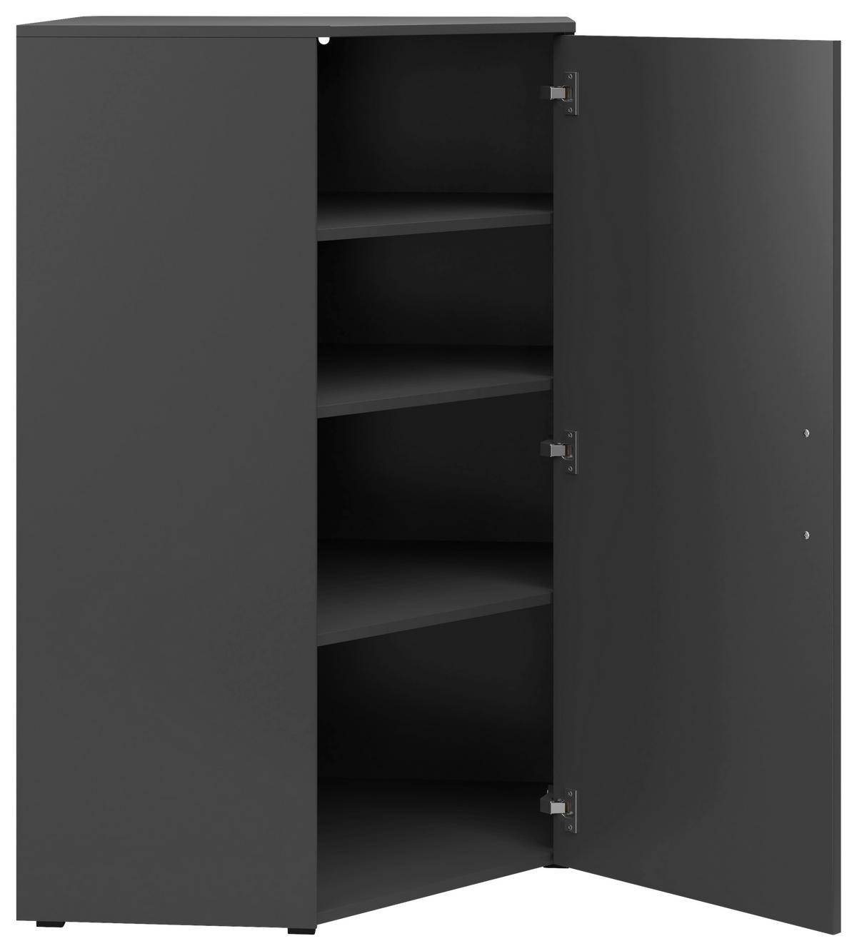 Eckkommode Multistauraum Graphitfarben - Anthrazit/Graphitfarben, Modern, Holzwerkstoff/Kunststoff (71,5/115/71,5cm) - Premium Living