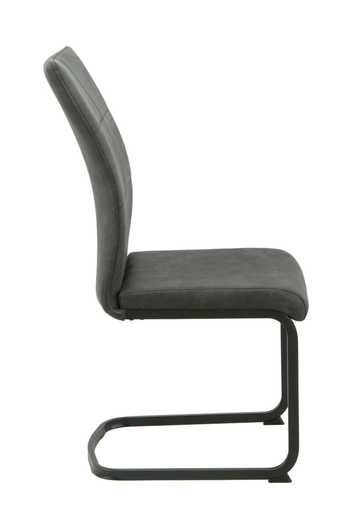 SCHWINGSTUHL-SET MELANIE S 4ER-SET - Anthrazit/Schwarz, MODERN, Textil/Metall (42/98/60cm) - MID.YOU