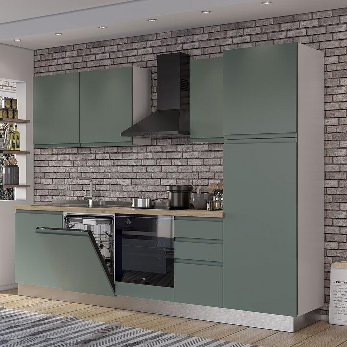 Blok Kuhinja S Aparatima Gilda Gola - bijela/boje hrasta, Moderno, drvni materijal/drvo (285/216/60cm) - Modern Living
