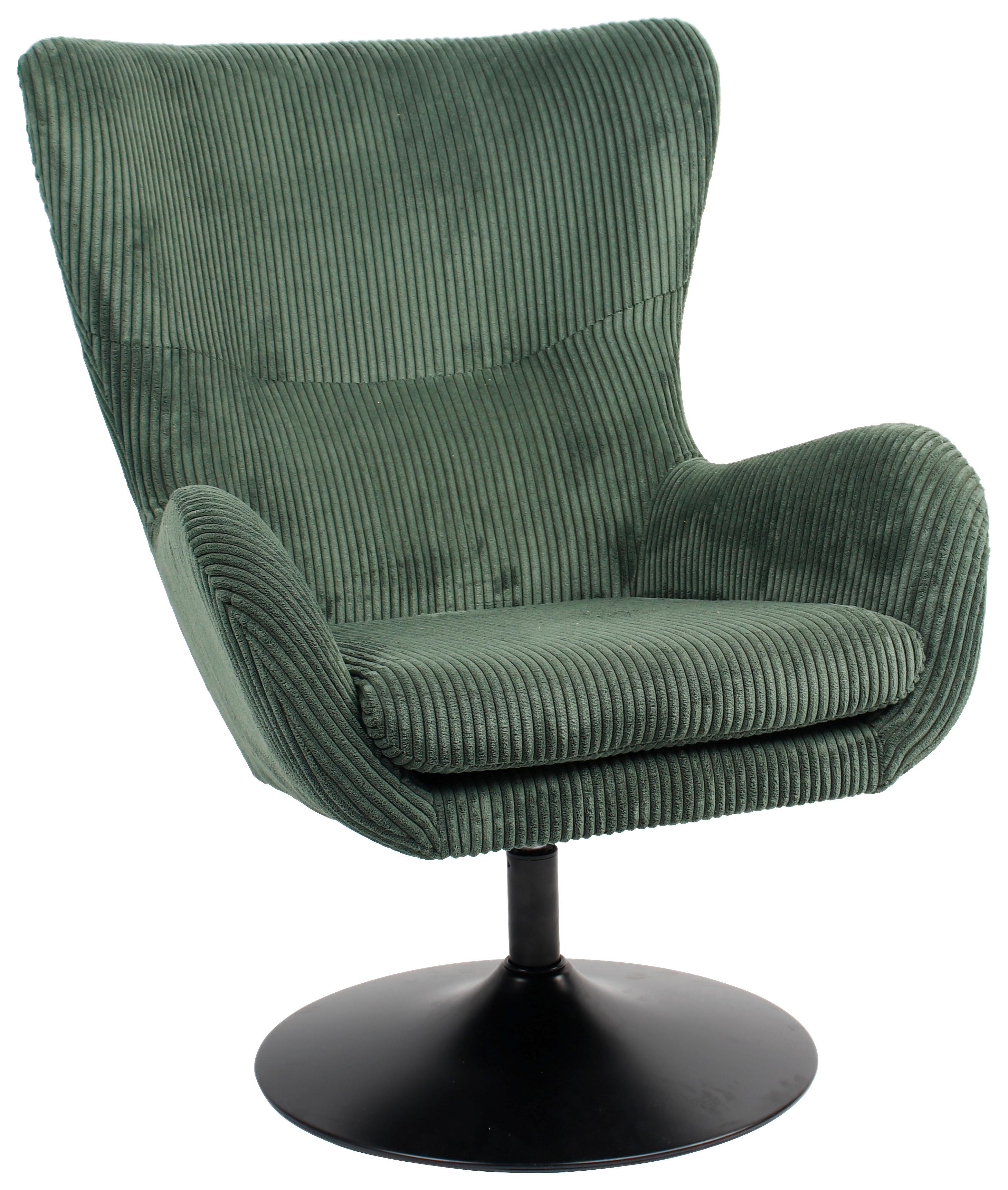 Sessel Shiba in Grün - Schwarz/Grün, Modern, Textil/Metall (76/99/87cm) - Mömax