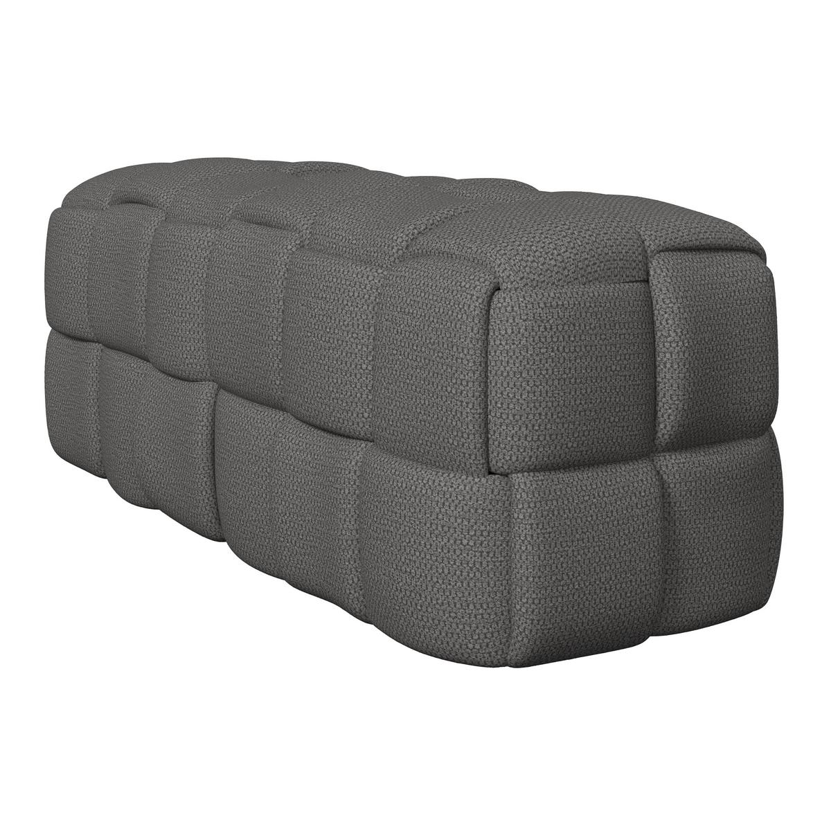 Bettbank Ella Bouclé Dunkelgrau - Dunkelgrau/Schwarz, MODERN, Holz/Kunststoff (110/45/45cm) - Bessagi Home