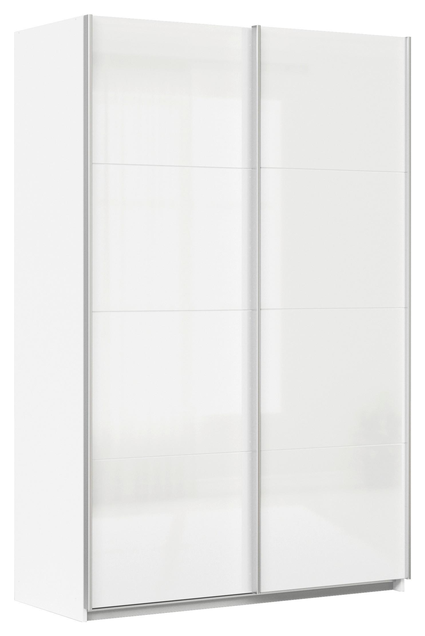 DULAP USI CULISANTE FELDKIRCH - alb/alb lucios intens, Modern, material pe bază de lemn (136/210/62cm)