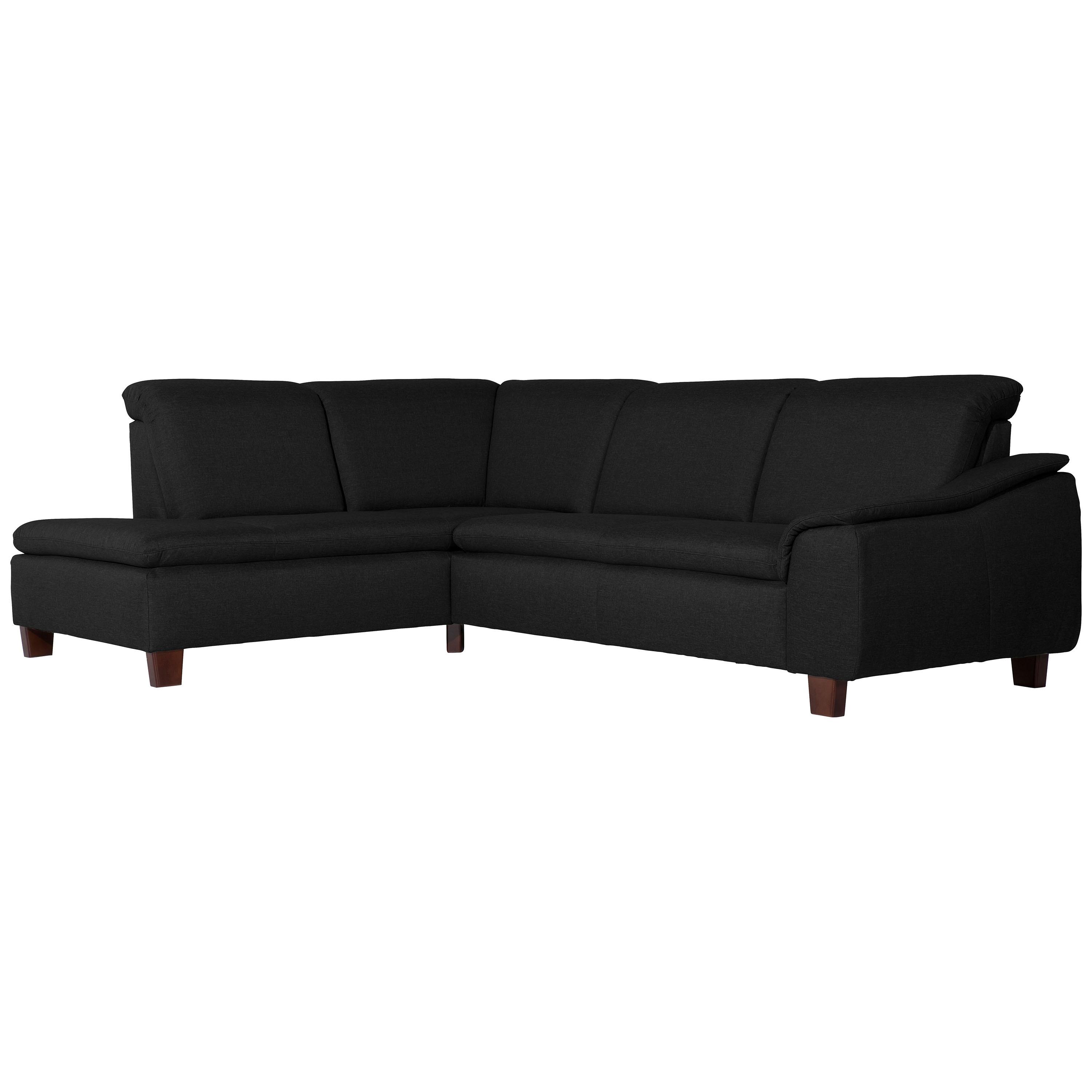 ECKSOFA AARON - Nussbaumfarben/Schwarz, Design, Holz/Textil (187/247cm) - Max Winzer