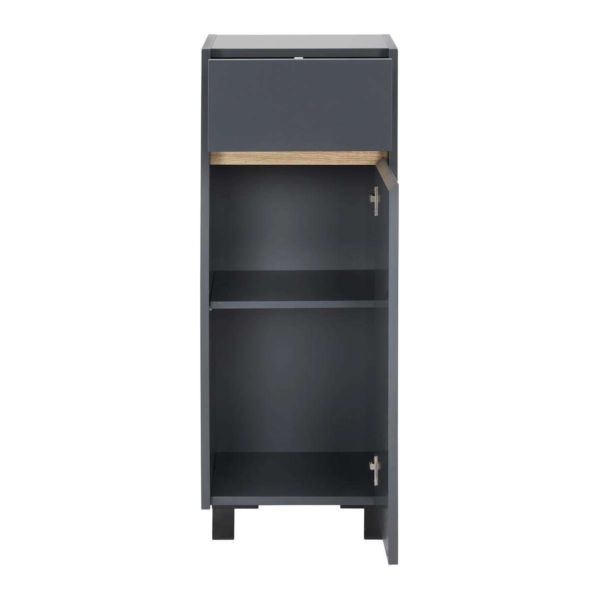 SZAFKA DOLNA MASSIMO - kolor srebrny/ciemnoszary, Modern, tworzywo sztuczne (33/85/30cm) - Bessagi Home