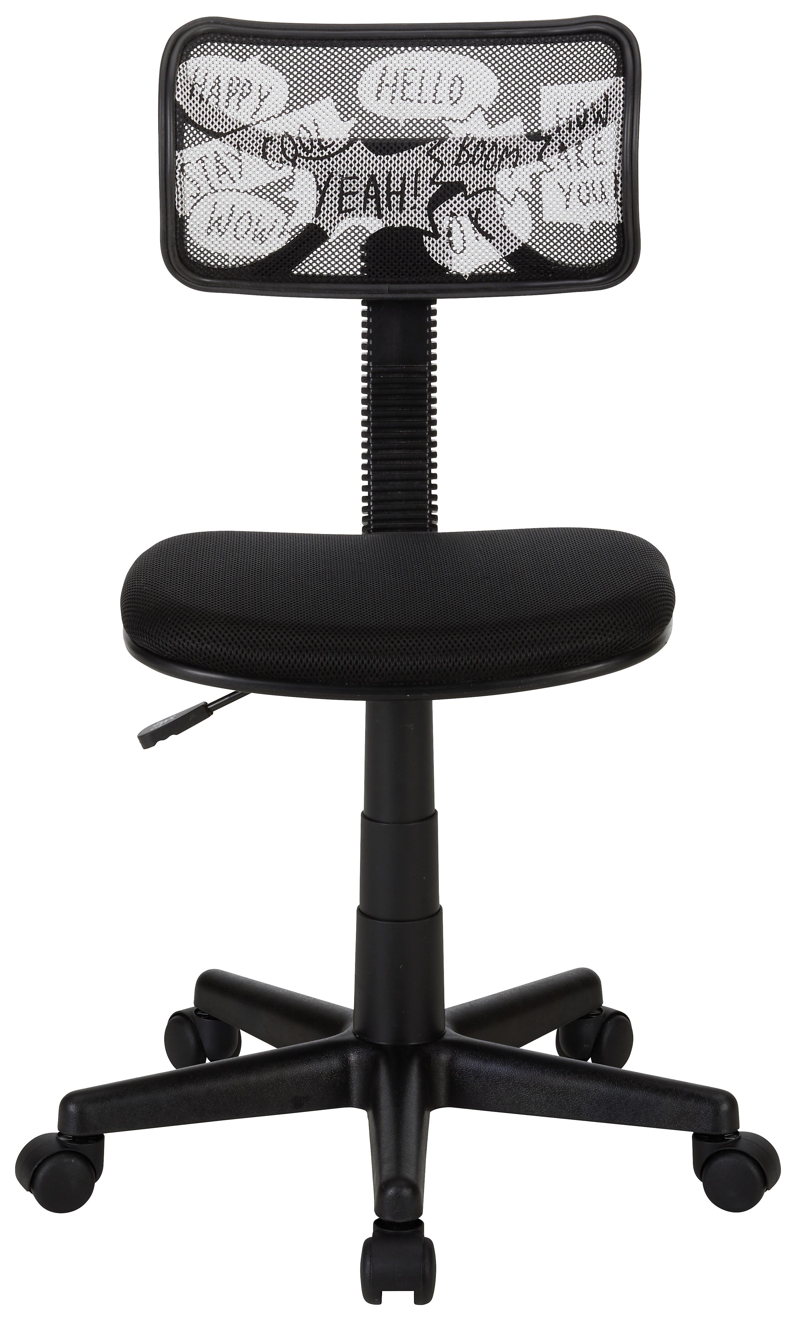 Vrtljivi Stol Bobby Ii, Črna, Potiskano - črna/bela, Moderno, kovina/umetna masa (42/78-90/52cm) - Based