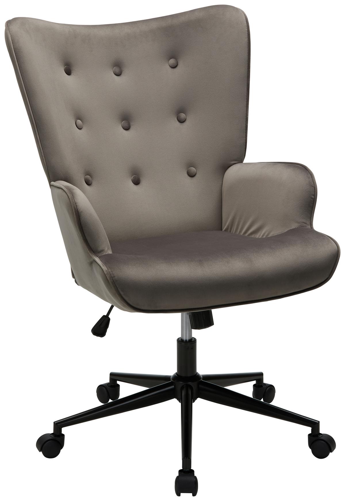 Főnöki Szék Bársonyhuzattal Christina - krómszínű/sötétszürke, Modern, textil/fém (68/102/76cm) - Mömax