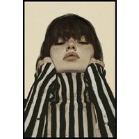 Keilrahmenbild Denise Small Schwarz/Beige - Beige/Schwarz, MODERN, Holzwerkstoff/Kunststoff (60/90cm) - Premium Living