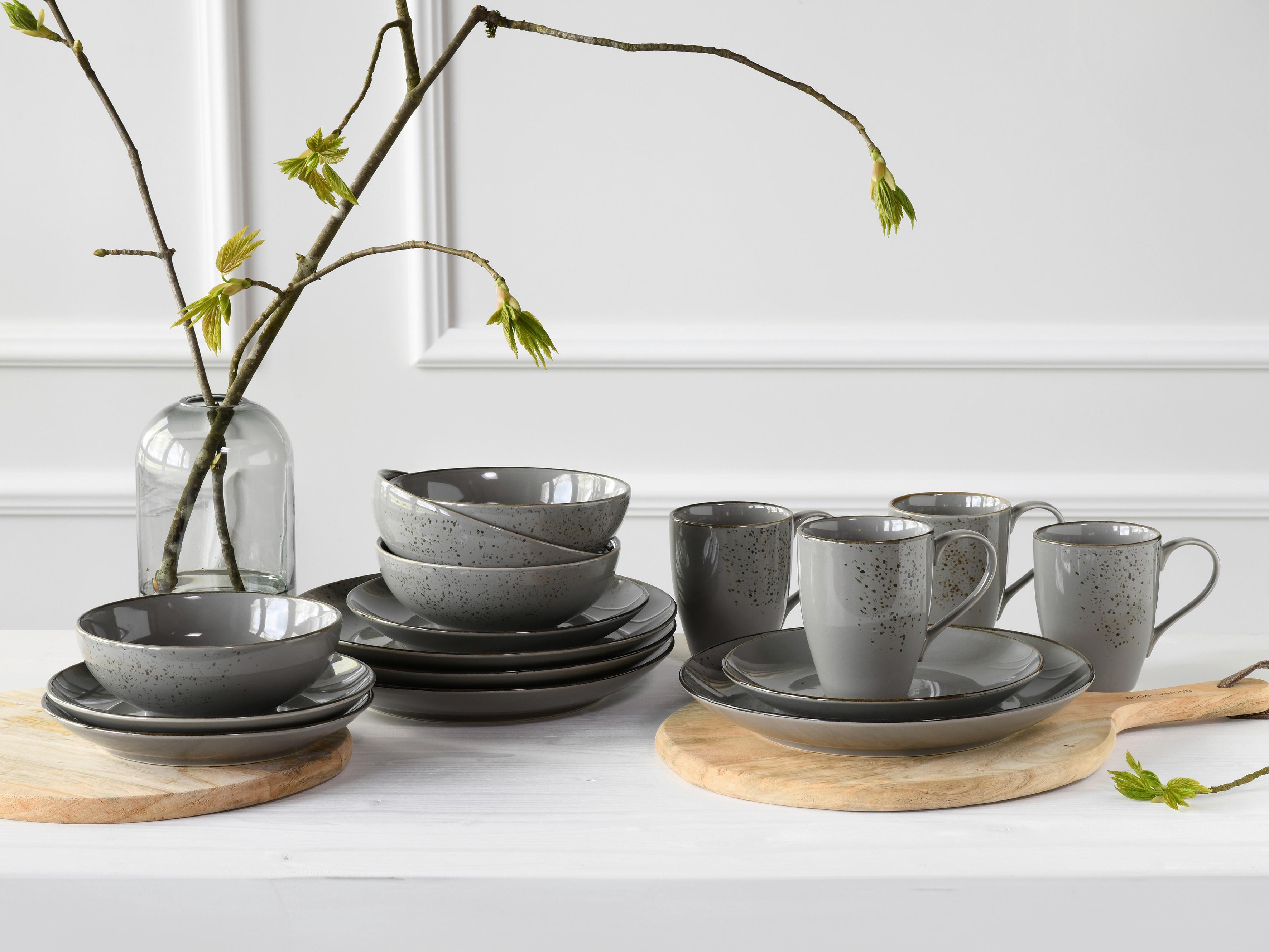 Kombinirani Servis Stone, 16-Delni - siva, Basics, keramika - Creatable