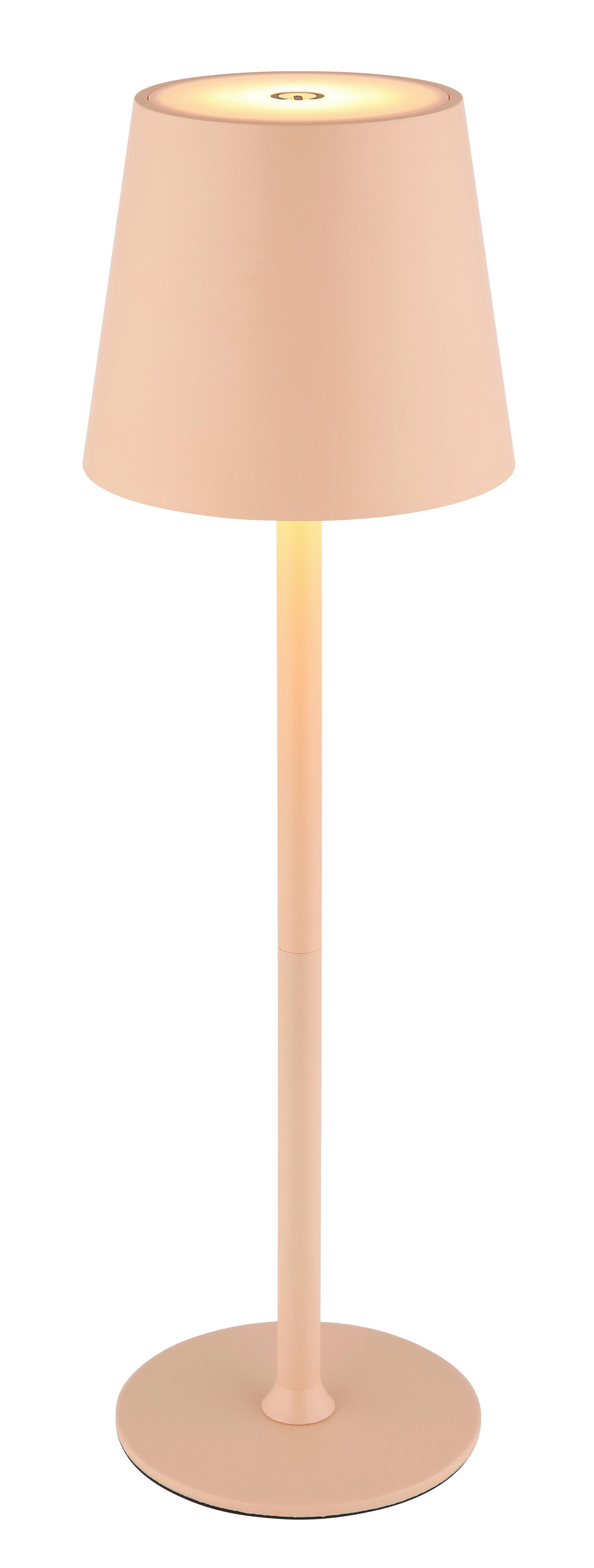 Akku-Tischleuchte Vannie Rosa/Weiß max. 3 Watt - Weiss/Rosa, Trend, Kunststoff/Metall (10,6/36cm) - Globo