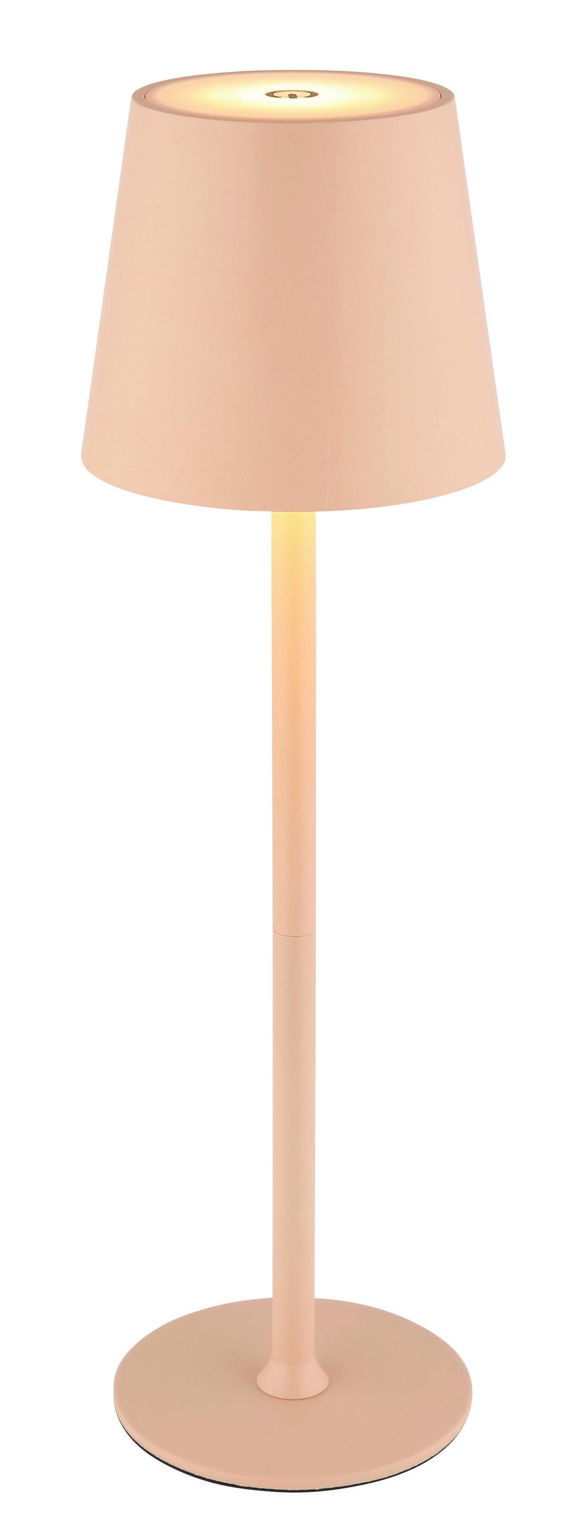 Akku-Tischleuchte Vannie Rosa/Weiß max. 3 Watt - Weiss/Rosa, Trend, Kunststoff/Metall (10,6/36cm) - Globo