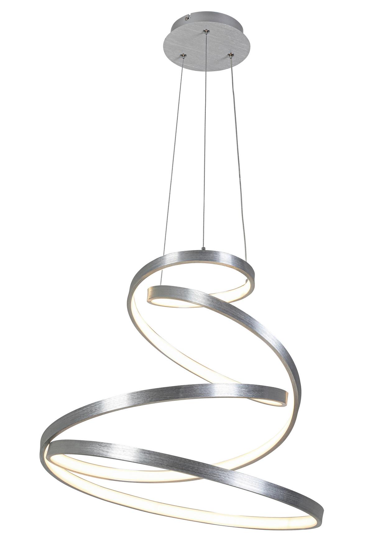 LED-Hängeleuchte Silvi Alufarben max. 40 Watt - Alufarben, MODERN, Kunststoff/Metall (50/120cm) - Mömax