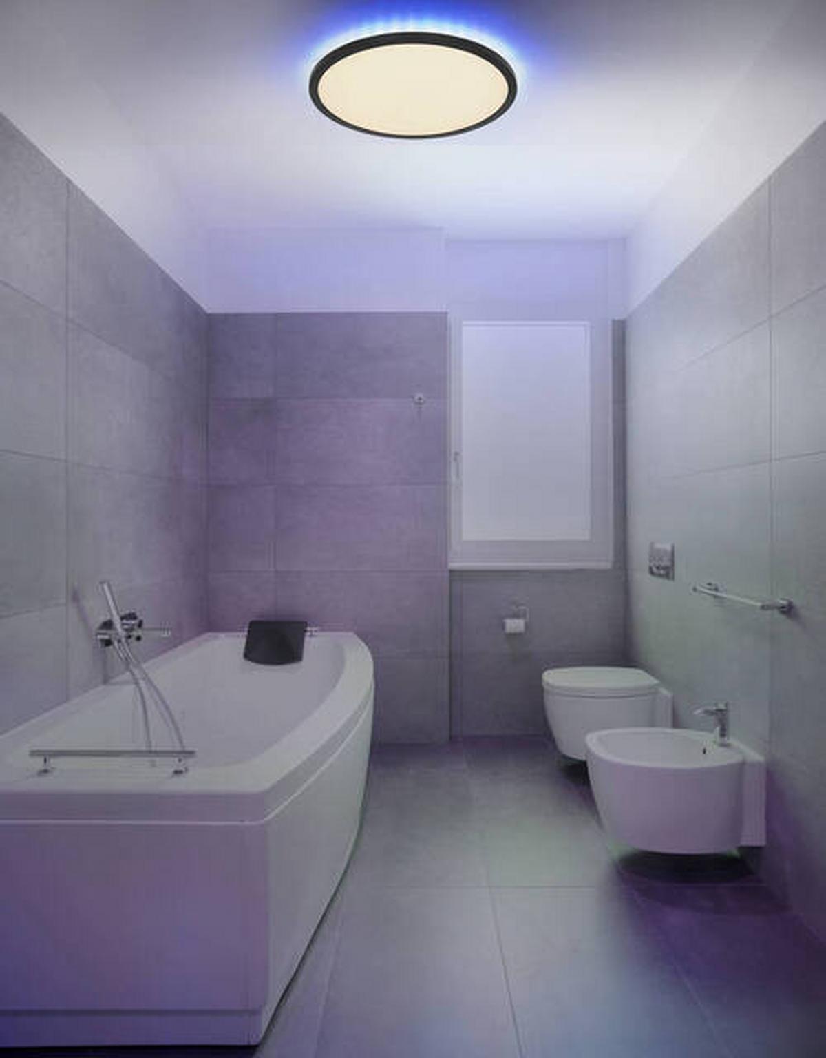 Stropna Led-svetilka Sapana, S Sijalko - črna/bela, Design, umetna masa (42/2,5cm) - Globo
