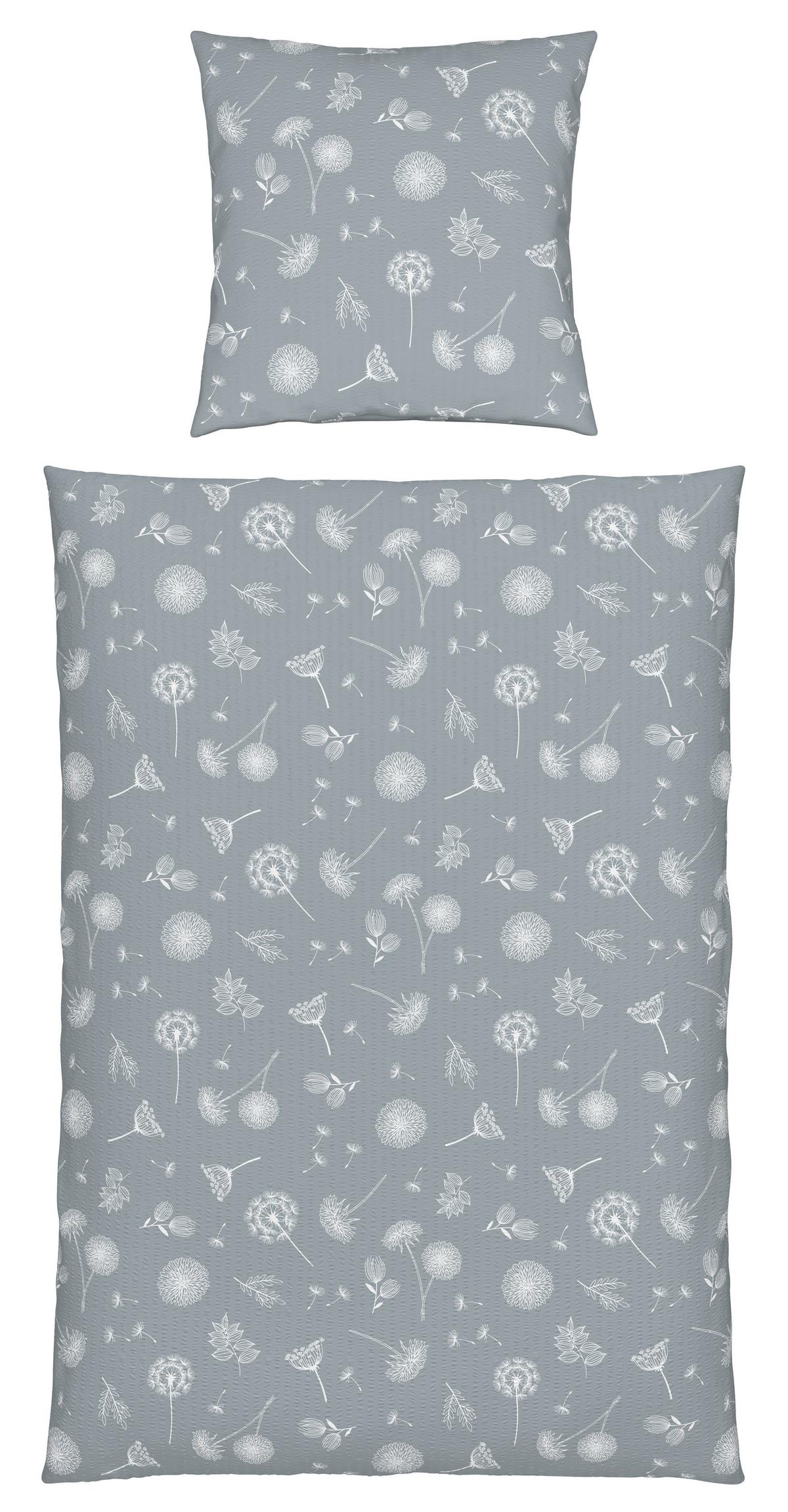 Bettwäsche Pusterblume Grau ca. 135x200cm - Grau, KONVENTIONELL, Textil (135/200cm) - Modern Living