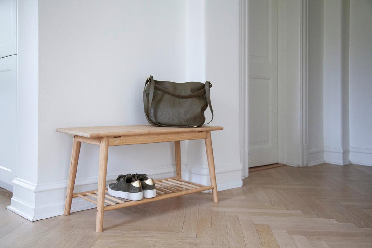 Schuhbank ca.90x45x35cm Bambus massiv - Naturfarben, ROMANTIK / LANDHAUS, Holz (90/45/35cm) - MID.YOU