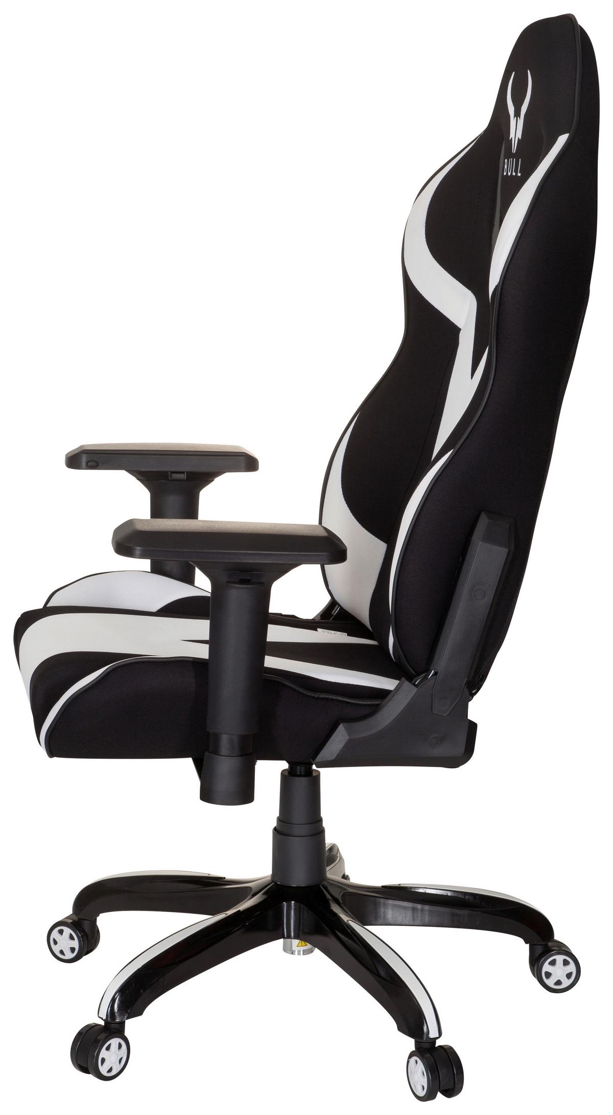 Gaming Stol Promoter Ii, Črna, Bela - črna/bela, Moderno, umetna masa/tekstil (74/133/67cm) - MID.YOU