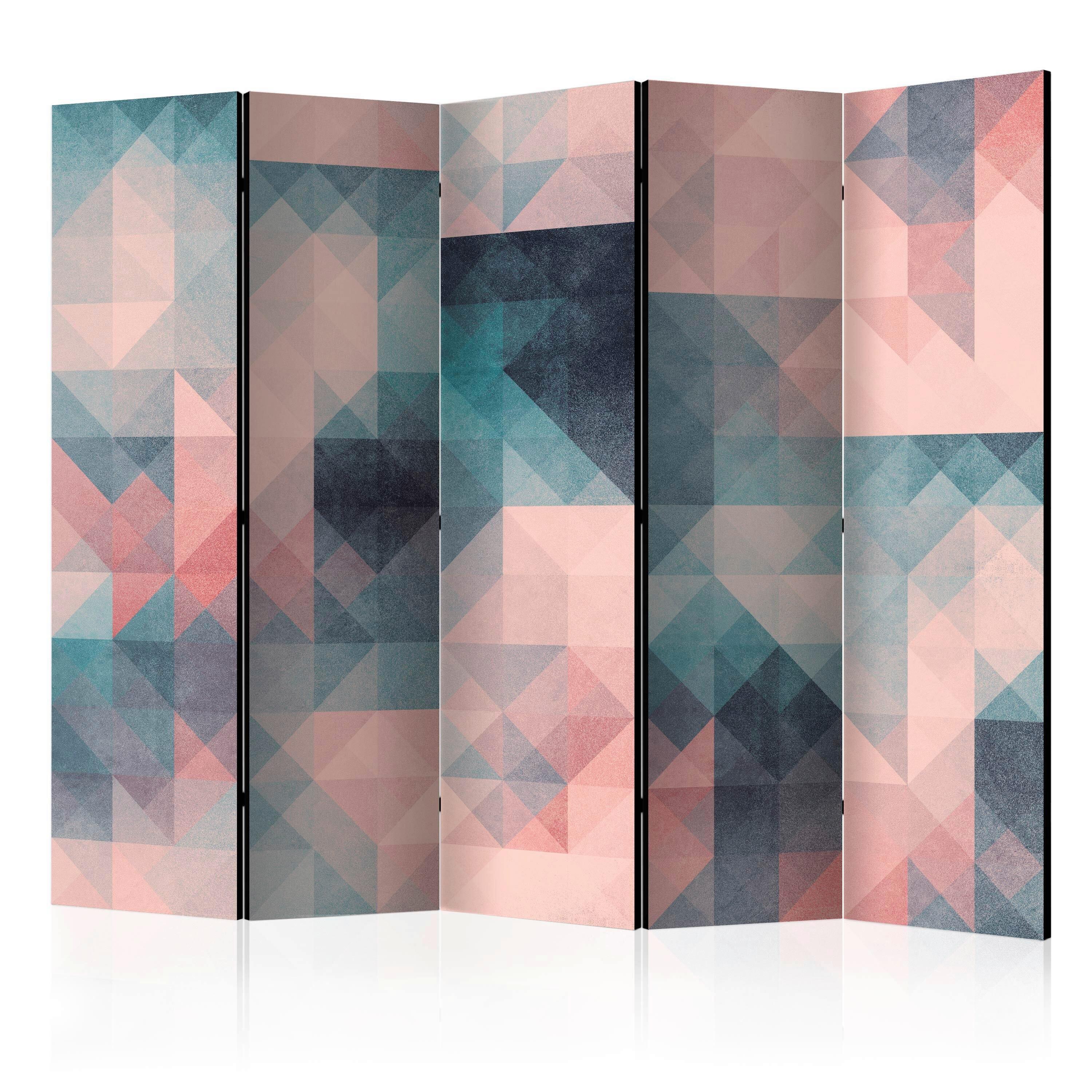 Paravan Pixels I, 5-Delni, Dvostranski - večbarvno, Basics, tekstil/les (225/172/3cm) - artgeist