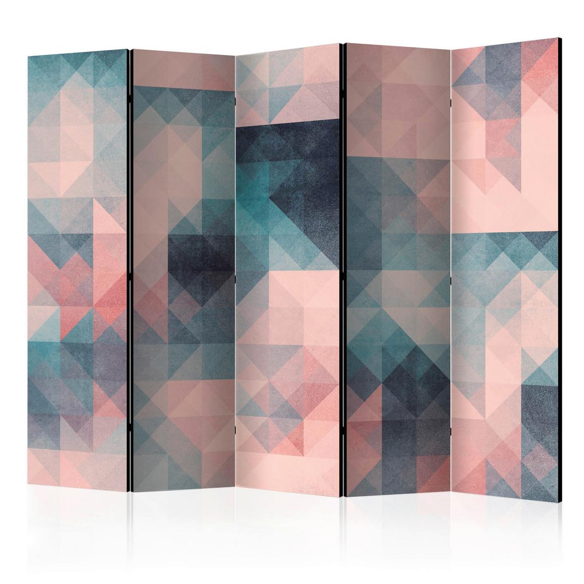 Paravan Pixels I, 5-Delni, Dvostranski - večbarvno, Basics, tekstil/les (225/172/3cm) - artgeist