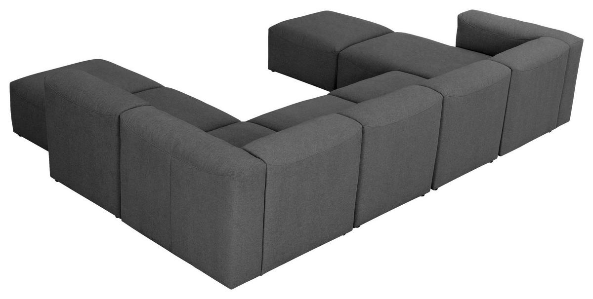 WOHNLANDSCHAFT LENA - Anthrazit, Design, Kunststoff/Textil (235/350/250cm) - Max Winzer