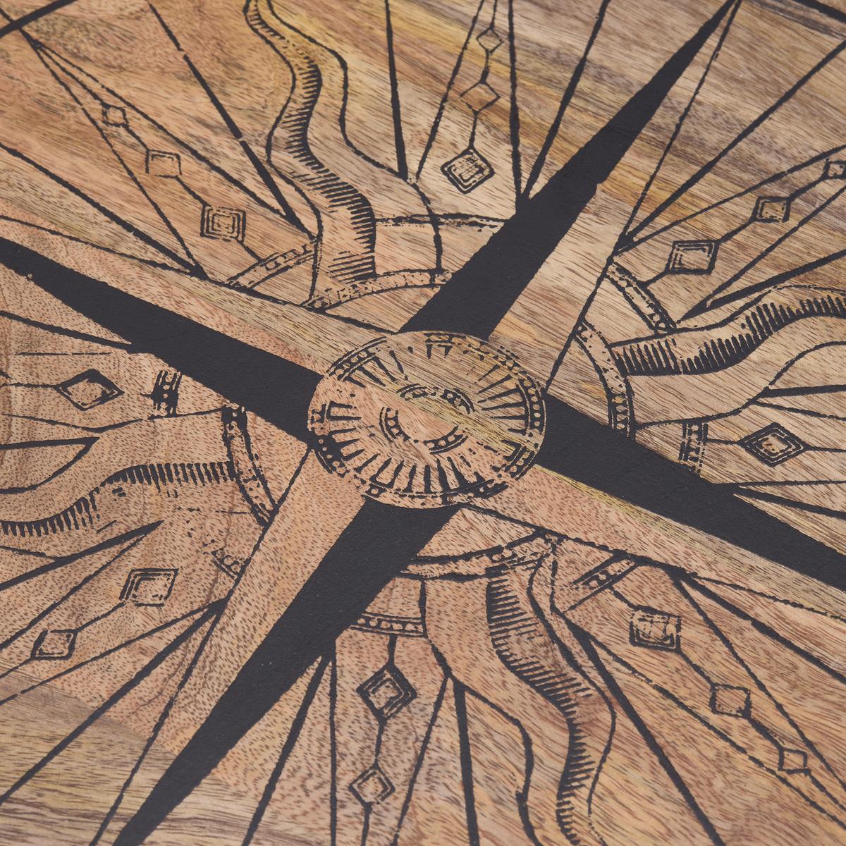 Couchtisch Nevis in Schwarz/Natur - Schwarz/Naturfarben, Natur, Holz/Metall (70/70/45cm) - Based