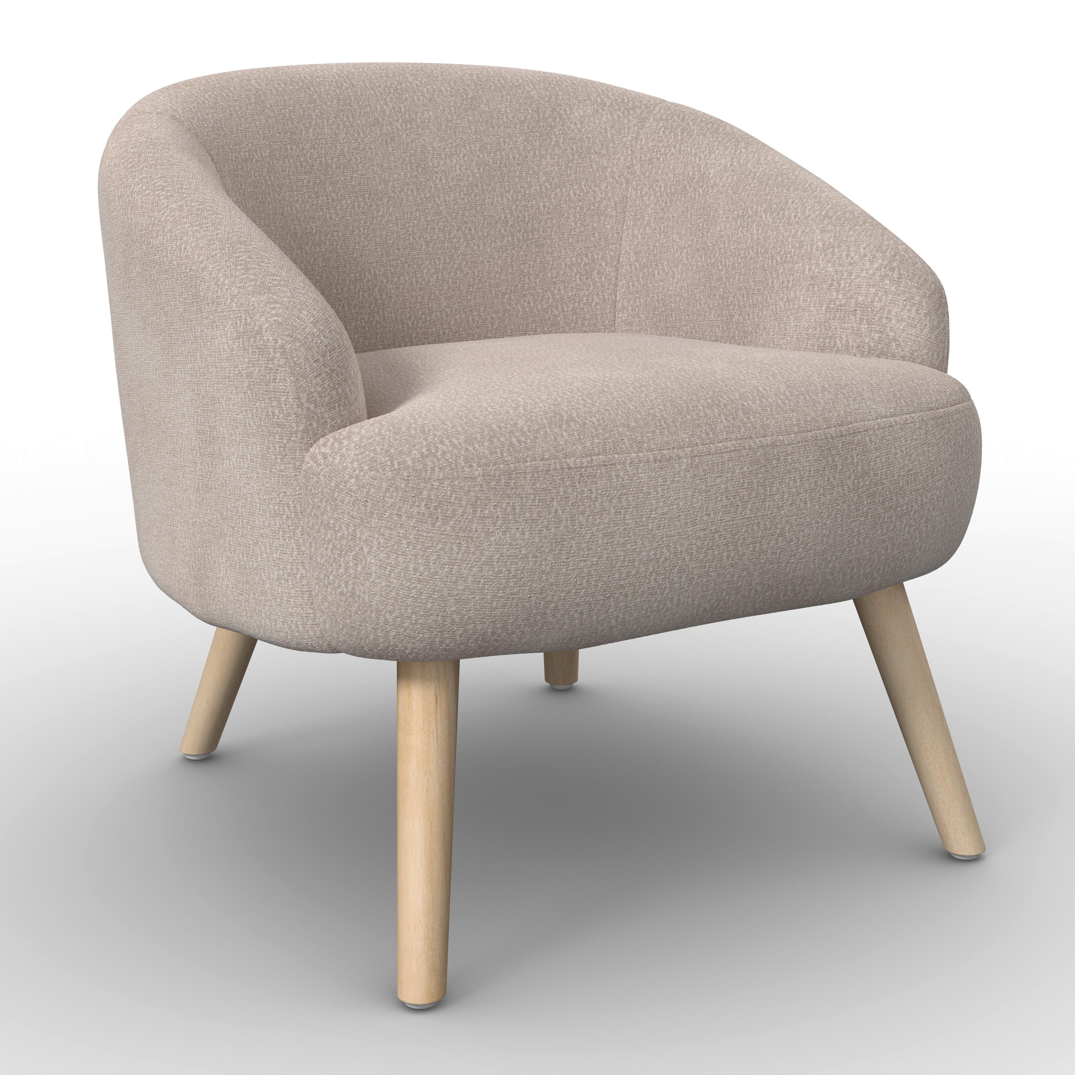 RELAXFÅTÖLJ SONJA - cremefärgad/naturfärgad, Modern, trä/textil (71/66/70cm) - Bessagi Home