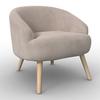 RELAXFÅTÖLJ SONJA - cremefärgad/naturfärgad, Modern, trä/textil (71/66/70cm) - Bessagi Home