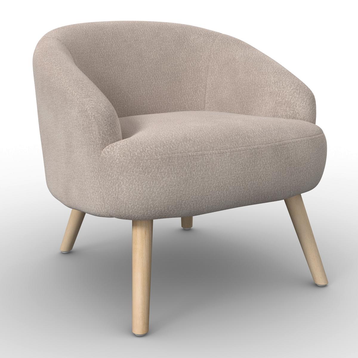 Sessel Sonja Chenille Creme - Creme/Naturfarben, MODERN, Holz/Textil (71/69/68cm)