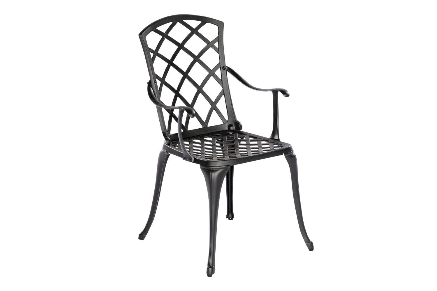 Vrtni Stol Rhodos, Aluminij - barve grafita, Romantika, kovina (50/55/88cm) - Gardenson