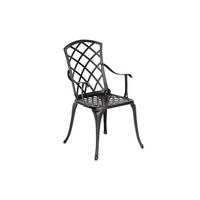 Vrtni Stol Rhodos, Aluminij - barve grafita, Romantika, kovina (50/55/88cm) - Gardenson