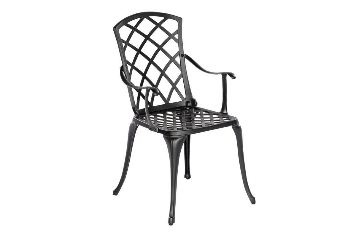 Vrtni Stol Rhodos, Aluminij - barve grafita, Romantika, kovina (50/55/88cm) - Gardenson