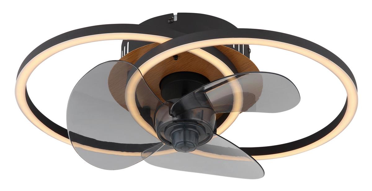 Mennyezeti Ventilátor 03661 - fekete/szürke, Design, műanyag/fém (42/28/14,4cm) - Globo