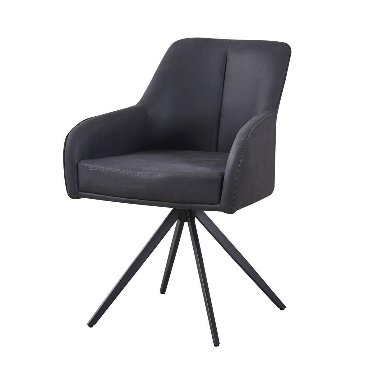 KRZESŁO Z PODŁOKIETNIKAMI ZWEI - czarny, Modern, metal/drewno (62/83/62cm) - Livetastic