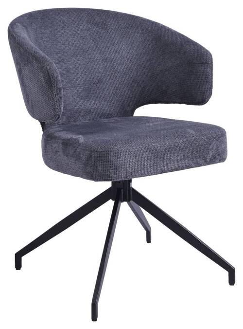 Karosszék Shell - fekete/sötétszürke, Lifestyle, textil/fa (57/82/60cm) - Premium Living