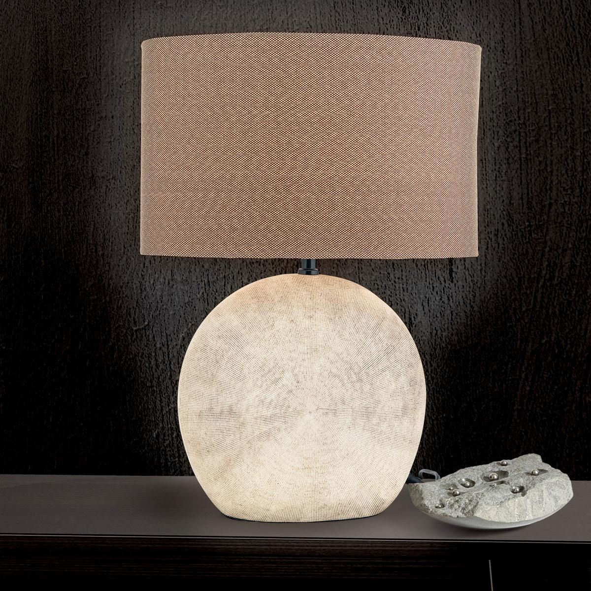 LAMPA STOŁOWA LA 4-1193 COTTO ETHNO - jasnobrązowy, Trend, tkanina/ceramika (37,5/20/52cm)