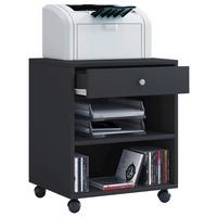 Rollcontainer Salda Schwarz - Silberfarben/Schwarz, Basics, Holzwerkstoff/Kunststoff (45/54/38cm) - MID.YOU