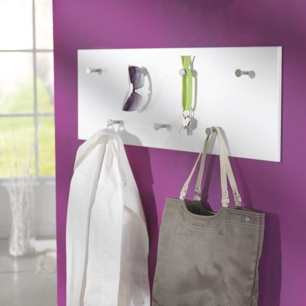 Wandgarderobe Weiß - Weiß, MODERN, Holzwerkstoff/Metall (80/30/6cm) - Mömax